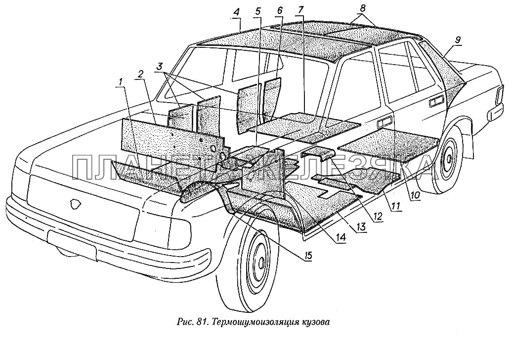 Термошумоизоляция кузова ГАЗ-31029