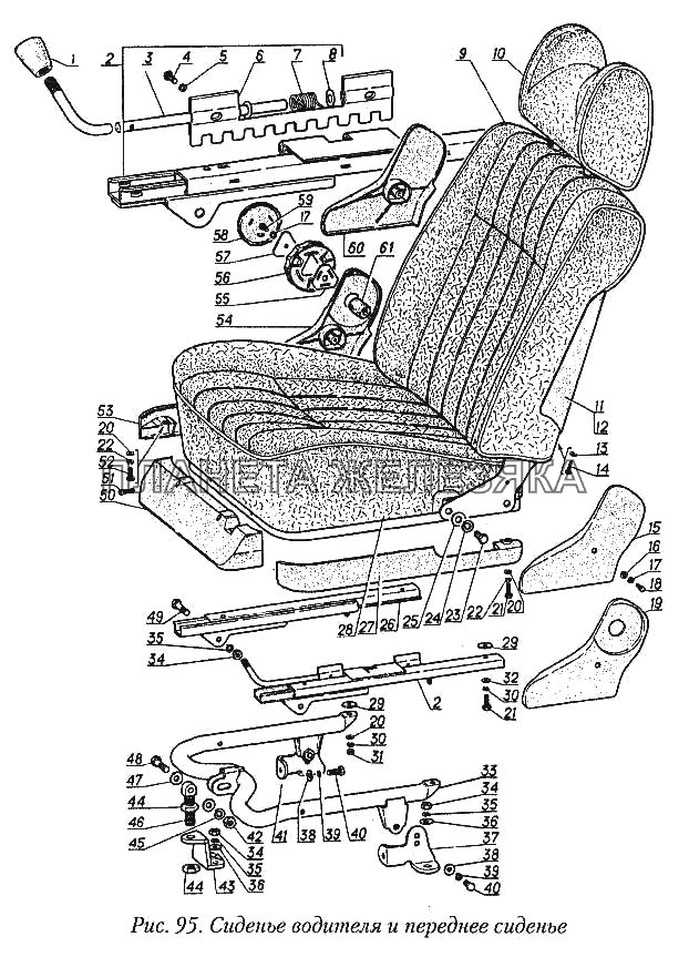 Сиденье водителя и переднее сиденье ГАЗ-31029