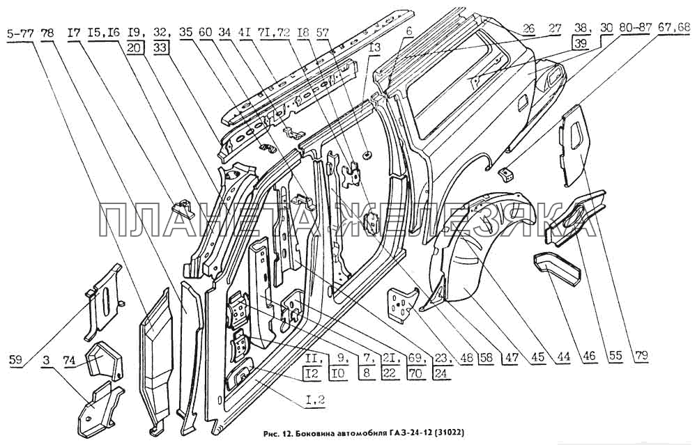 Боковины Кузов ГАЗ 31029