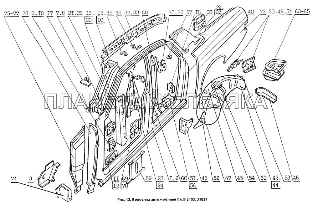 Боковины Кузов ГАЗ 31029