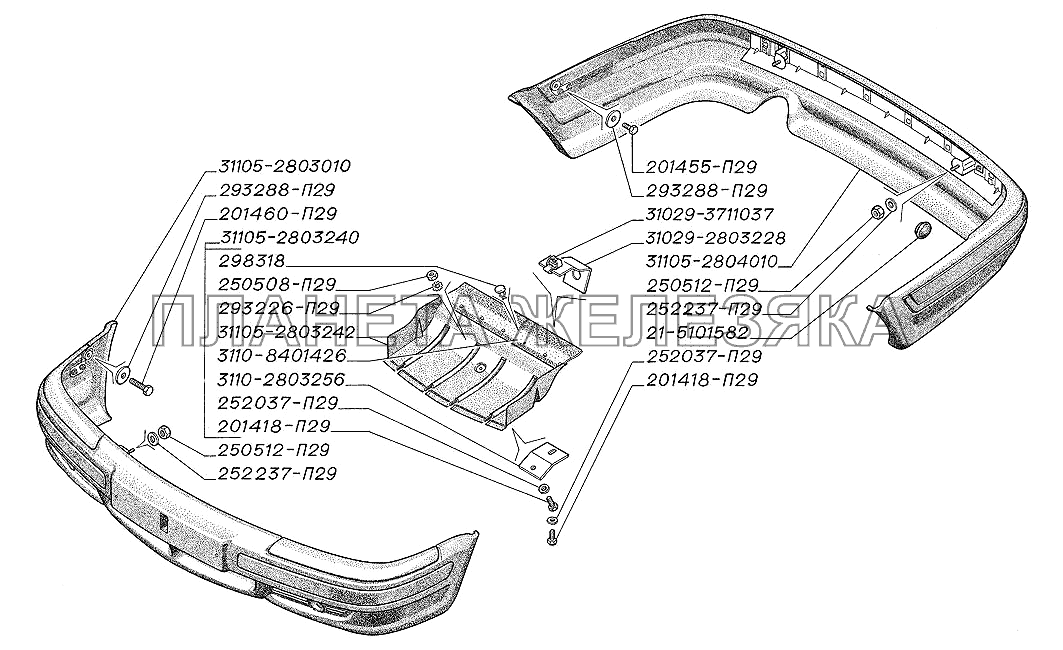 Установка буферов ГАЗ-31105