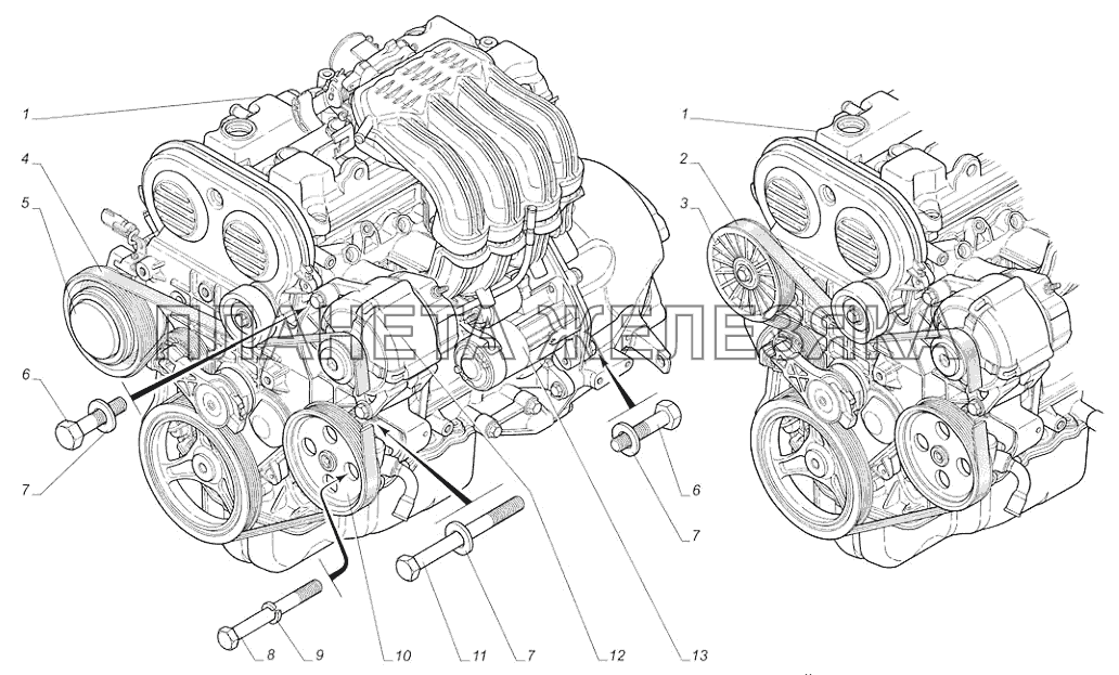 Двигатель полностью укомплектованный ГАЗ-31105 (дополнение)