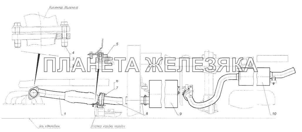 Установка системы выпуска газов ГАЗ-31105 (дополнение)