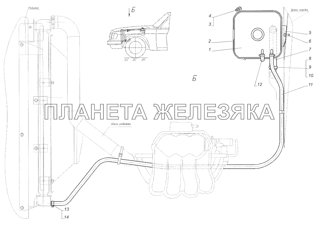 Установка расширительного бачка ГАЗ-31105 (дополнение)