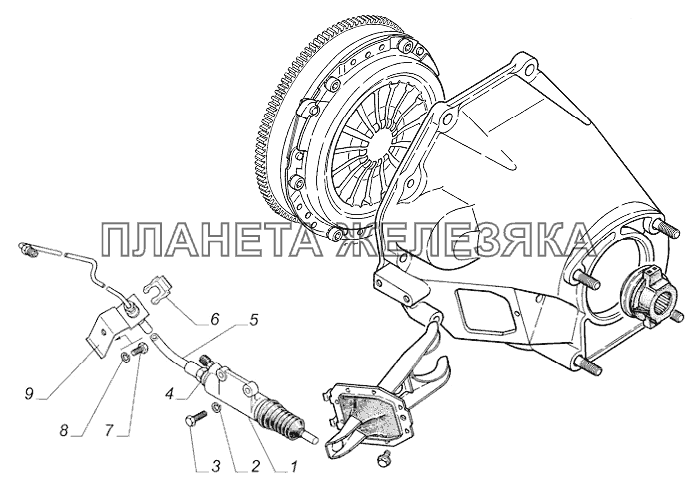 Установка привода сцепления, рабочий цилиндр ГАЗ-31105 (дополнение)
