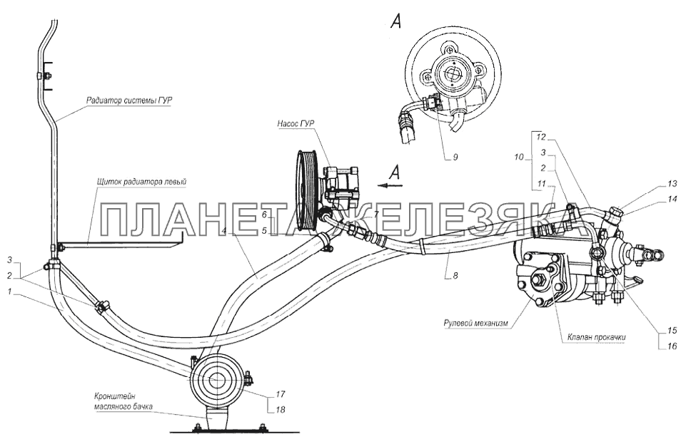Установка трубопроводов и шлангов гидроусилителя руля ГАЗ-31105 (дополнение)