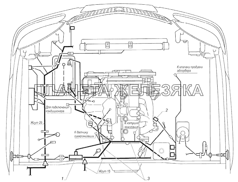 Установка приборов системы управления двигателем (на автомобиль) ГАЗ-31105 (дополнение)