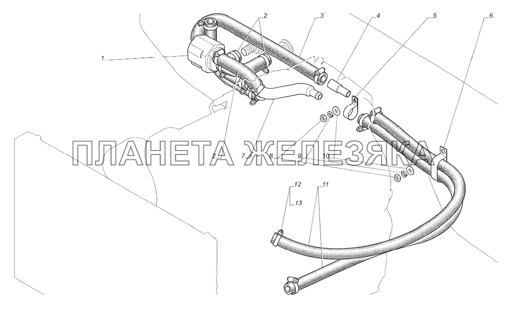 Трубопроводы системы отопления ГАЗ-31105 (дополнение)