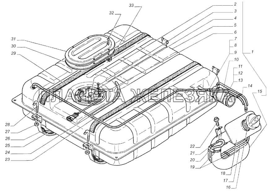 Установка топливного бака ГАЗ-31105 (дополнение)