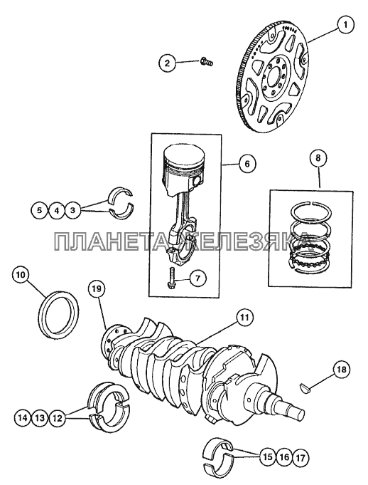 Коленчатый вал, поршни и маховик ГАЗ-31105 (дополнение)