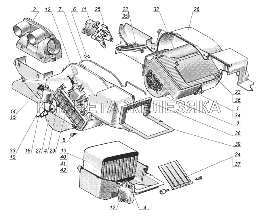 Климатическая установка ZA.8116010.1-001(002) Облицовка  ГАЗ-31105, 3102