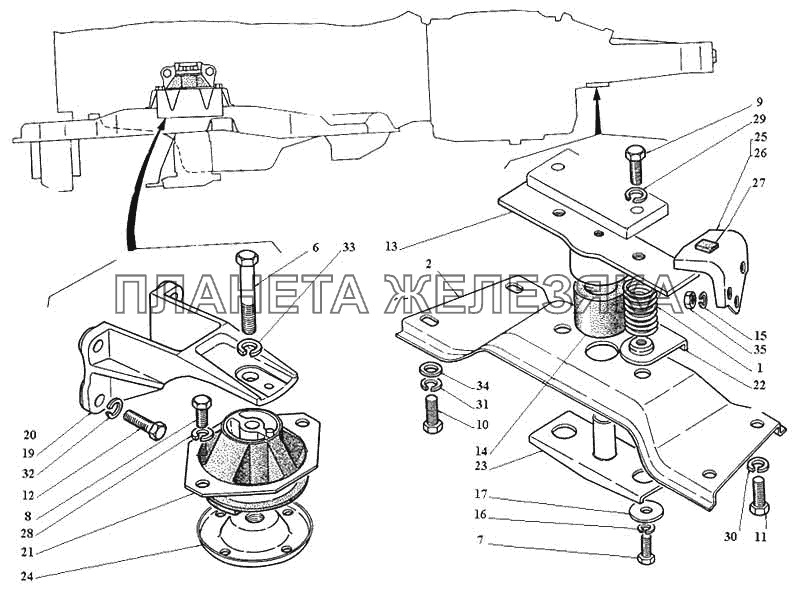 Подвеска двигателя ГАЗ-3111