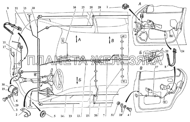 Жгуты и провода салона ГАЗ-3111