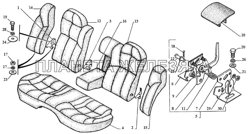 Сиденье заднее ГАЗ-3111