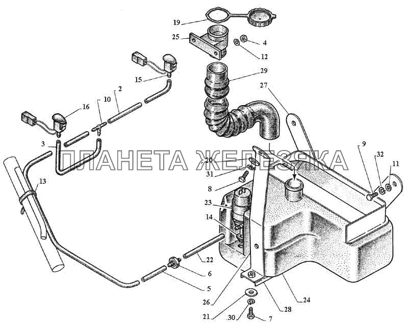 Стеклоомыватель ГАЗ-3111