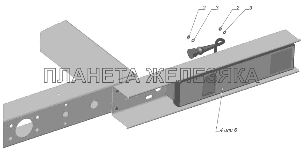 3302-3716001-40. Установка задних фонарей ГАЗ-3302 (с двиг. УМЗ)