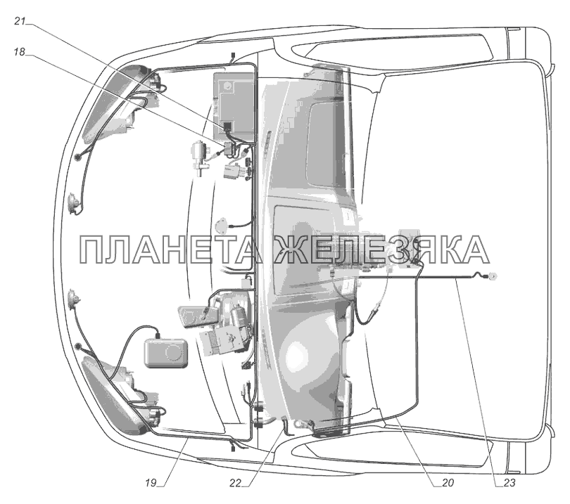 3302-3724002-288. Установка проводов ГАЗ-3302 (с двиг. УМЗ)