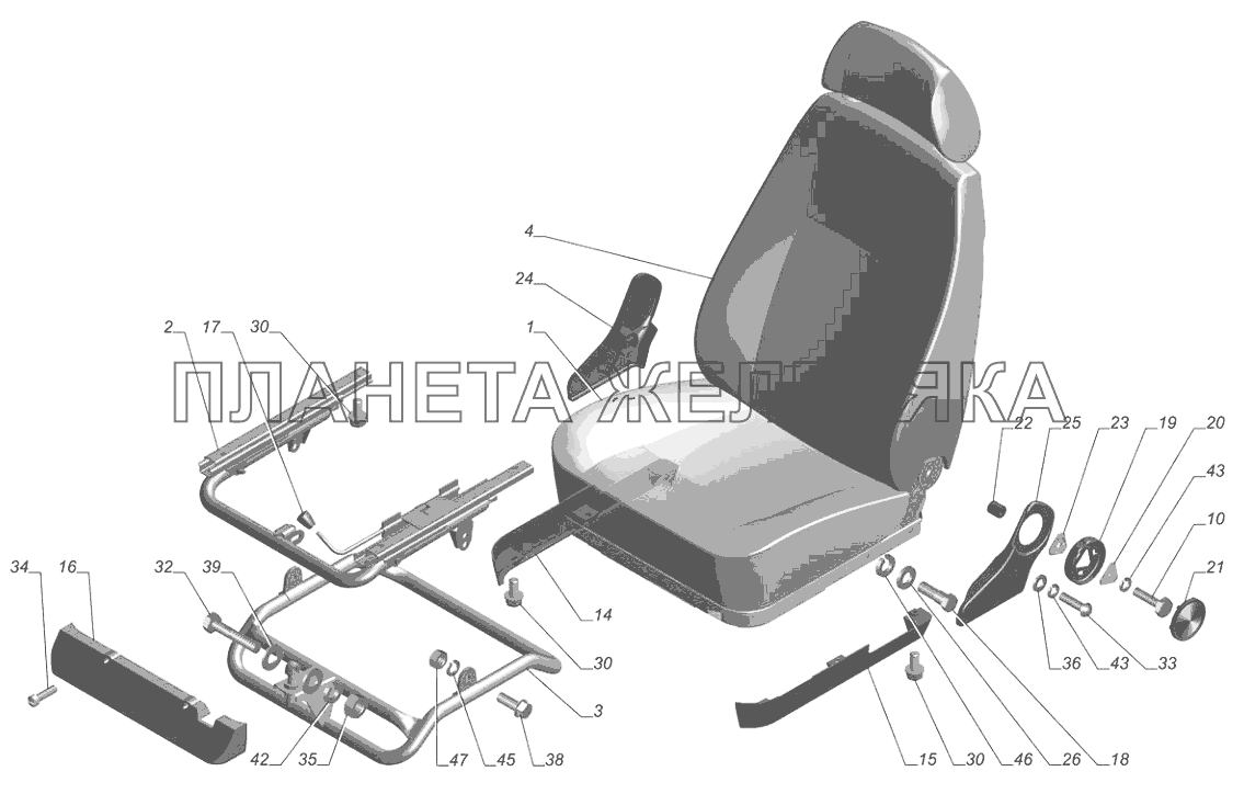 3302-6800010-01. Сиденье ГАЗ-3302 (с двиг. УМЗ)