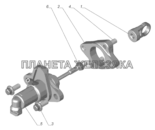 3302-1602300. Цилиндр главный с переходной пластиной ГАЗ-3302 (с двиг. УМЗ)