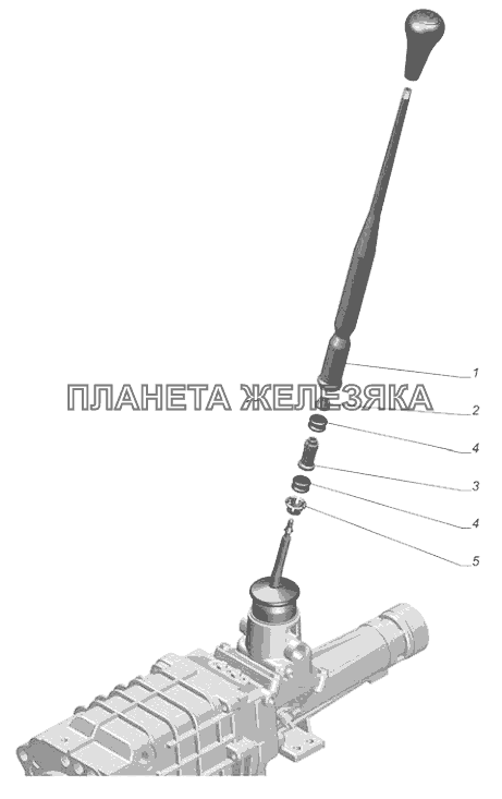 3302-1702130. Рычаг переключения передач-верхняя часть ГАЗ-3302 (с двиг. УМЗ)