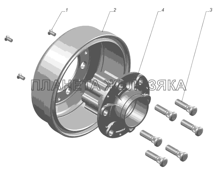 3302-3104010. Ступица с барабаном заднего колеса в сборе ГАЗ-3302 (с двиг. УМЗ)