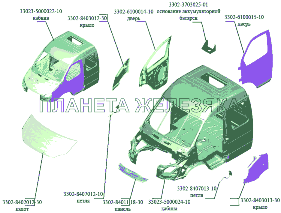 Кабина ГАЗ-3302 (Кузовные дет.)