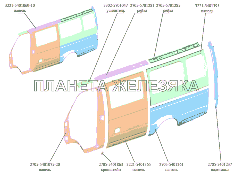 Панель ГАЗ-3302 (Кузовные дет.)