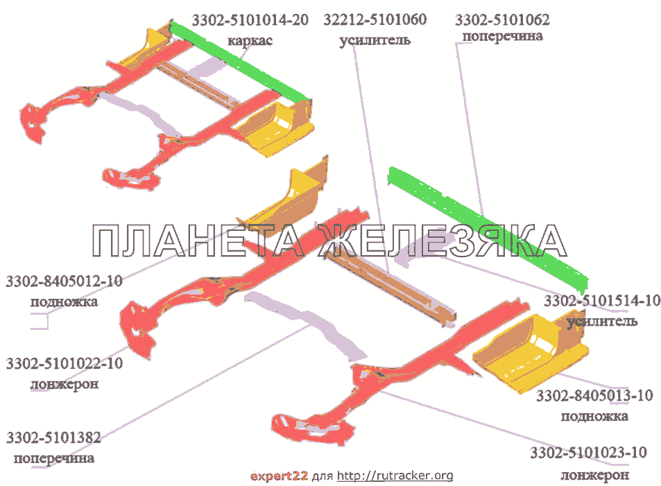 Каркас ГАЗ-3302 (Кузовные дет.)