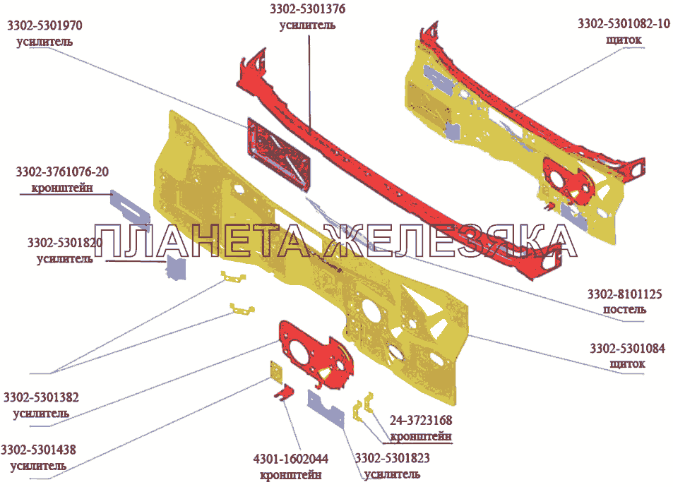 Передок ГАЗ-3302 (Кузовные дет.)