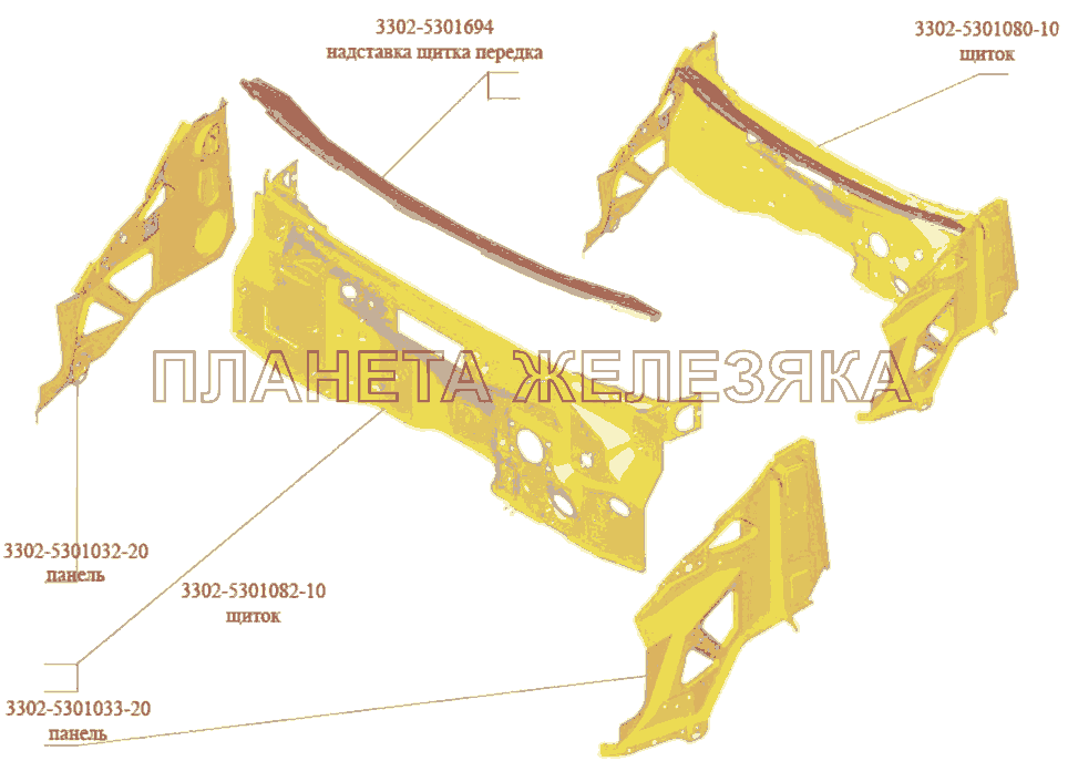 Передок ГАЗ-3302 (Кузовные дет.)