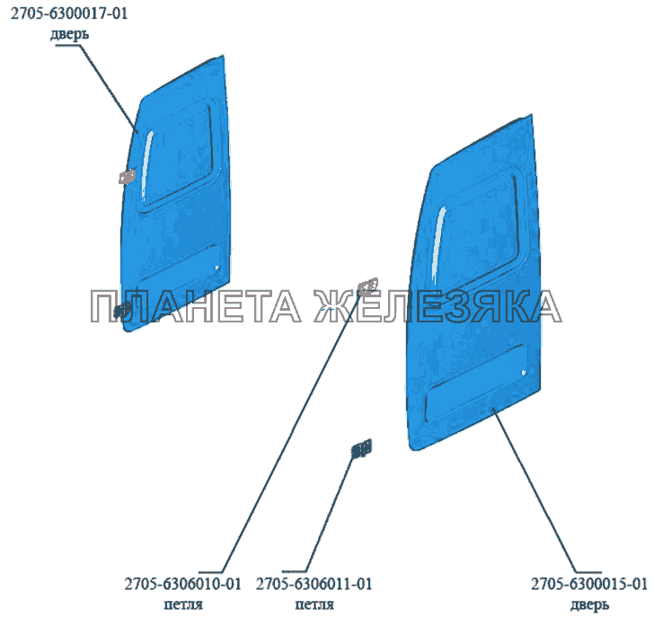 Дверь ГАЗ-3302 (Кузовные дет.)