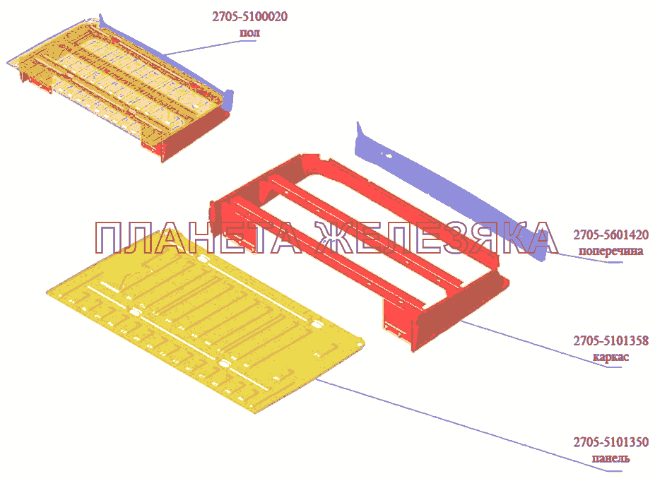 Пол ГАЗ-3302 (Кузовные дет.)