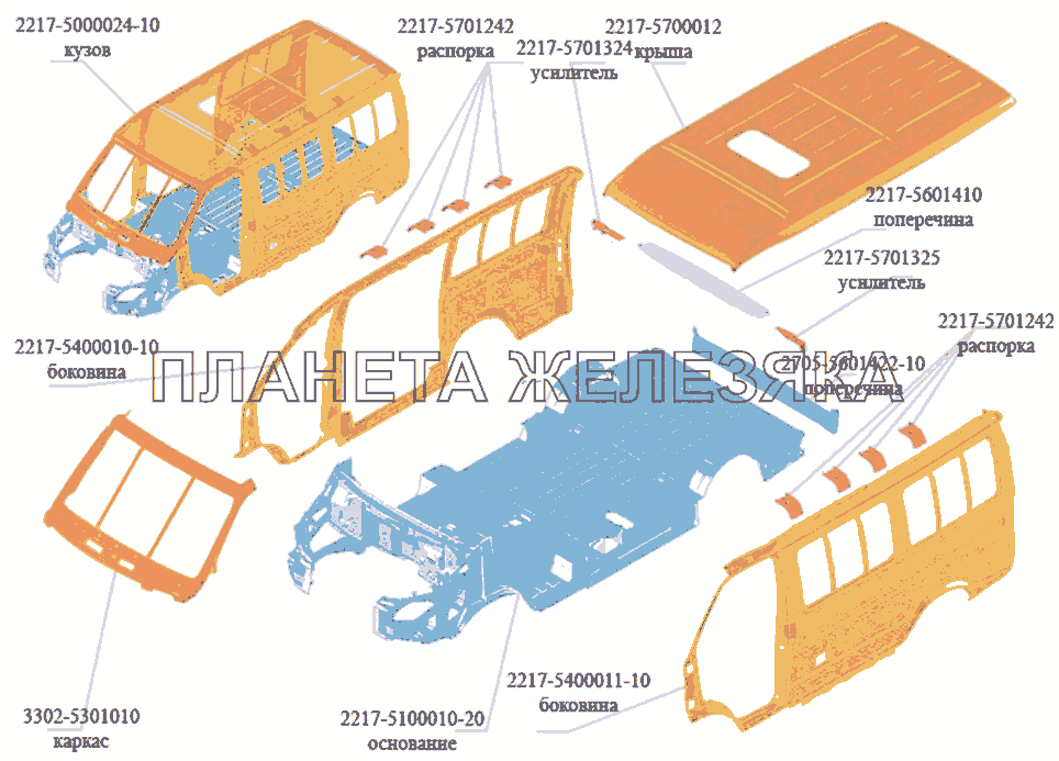 Кузов ГАЗ-3302 (Кузовные дет.)