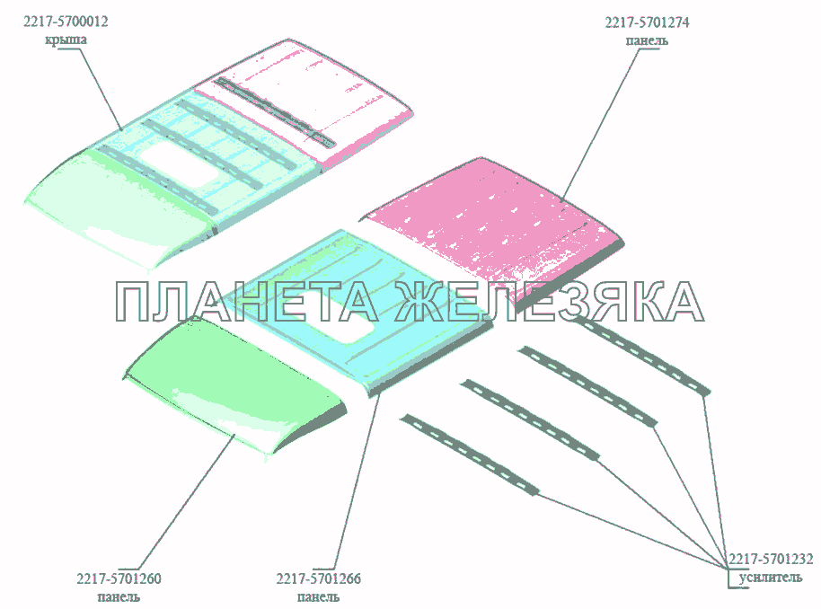 Крыша ГАЗ-3302 (Кузовные дет.)