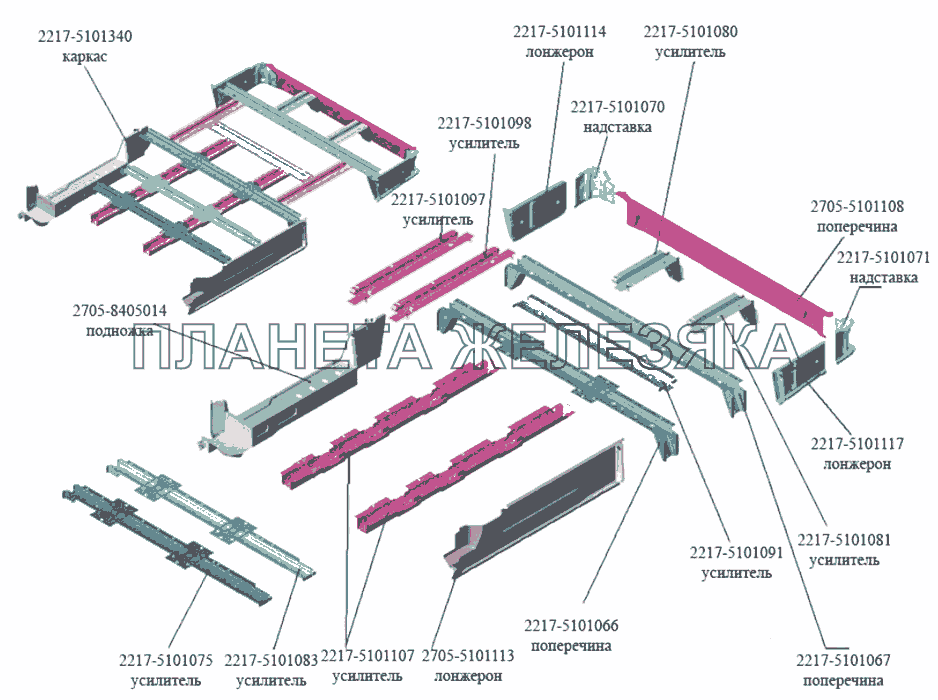 Каркас ГАЗ-3302 (Кузовные дет.)