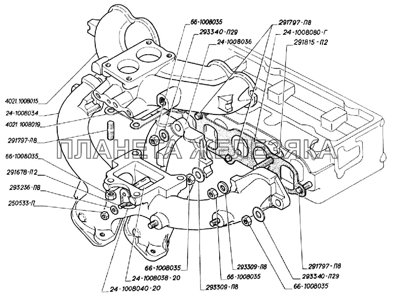 Газопровод двигателей ЗМЗ-402 ГАЗ-3302 (2004)