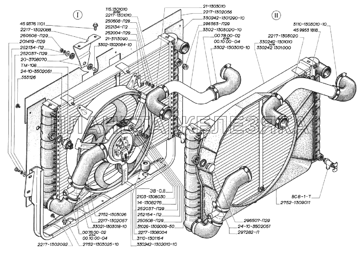 Радиатор двигателей ЗМЗ-406 (для автомобилей выпуска с октября 2002 г.) ГАЗ-3302 (2004)