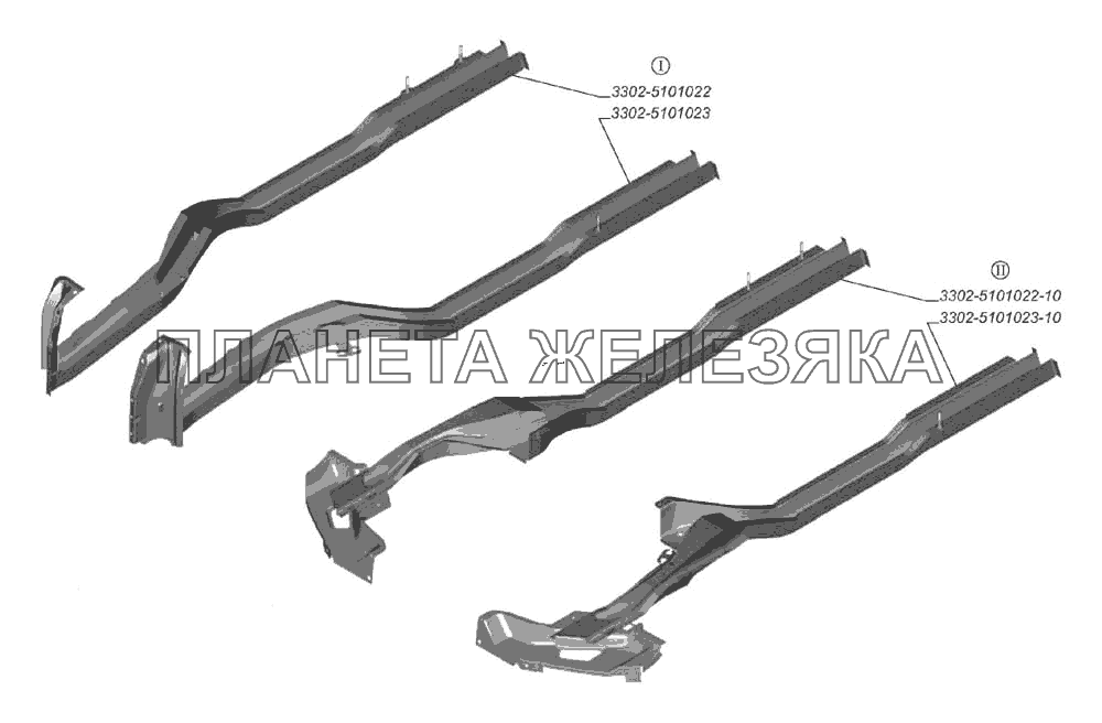 Лонжероны пола кабины ГАЗ-3302 (2004)