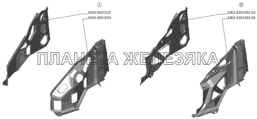 Панели передка боковые ГАЗ-3302 (2004)