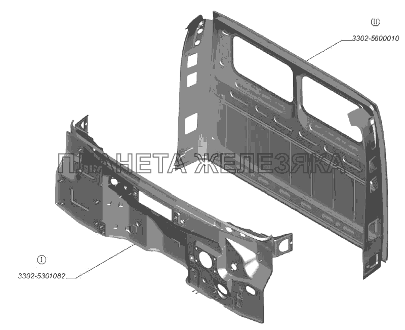 Щиток передка. Панель задка ГАЗ-3302 (2004)