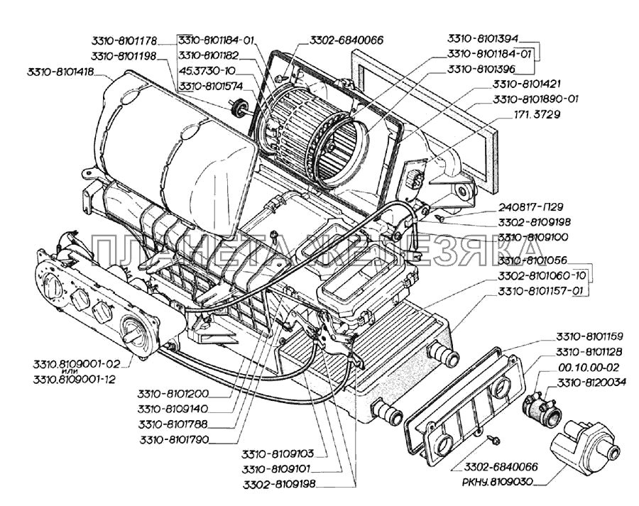 Отопитель (для автомобилей выпуска с 2003 г.) ГАЗ-3302 (2004)