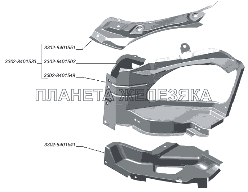 Кожух облицовки фары, надставка кожуха облицовки (для автомобилей выпуска после 2003 г.) ГАЗ-3302 (2004)