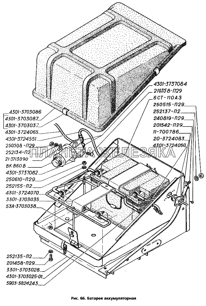 Батарея аккумуляторная ГАЗ-3306
