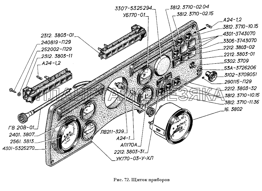 Щиток приборов ГАЗ-3306