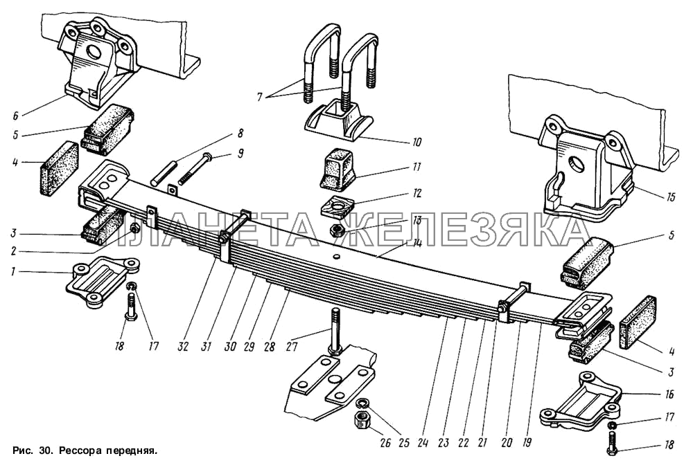 Рессора передняя ГАЗ-3307