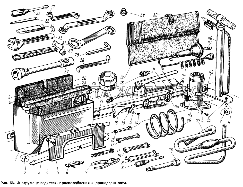 Инструмент водителя, приспособления и принадлежности ГАЗ-3307