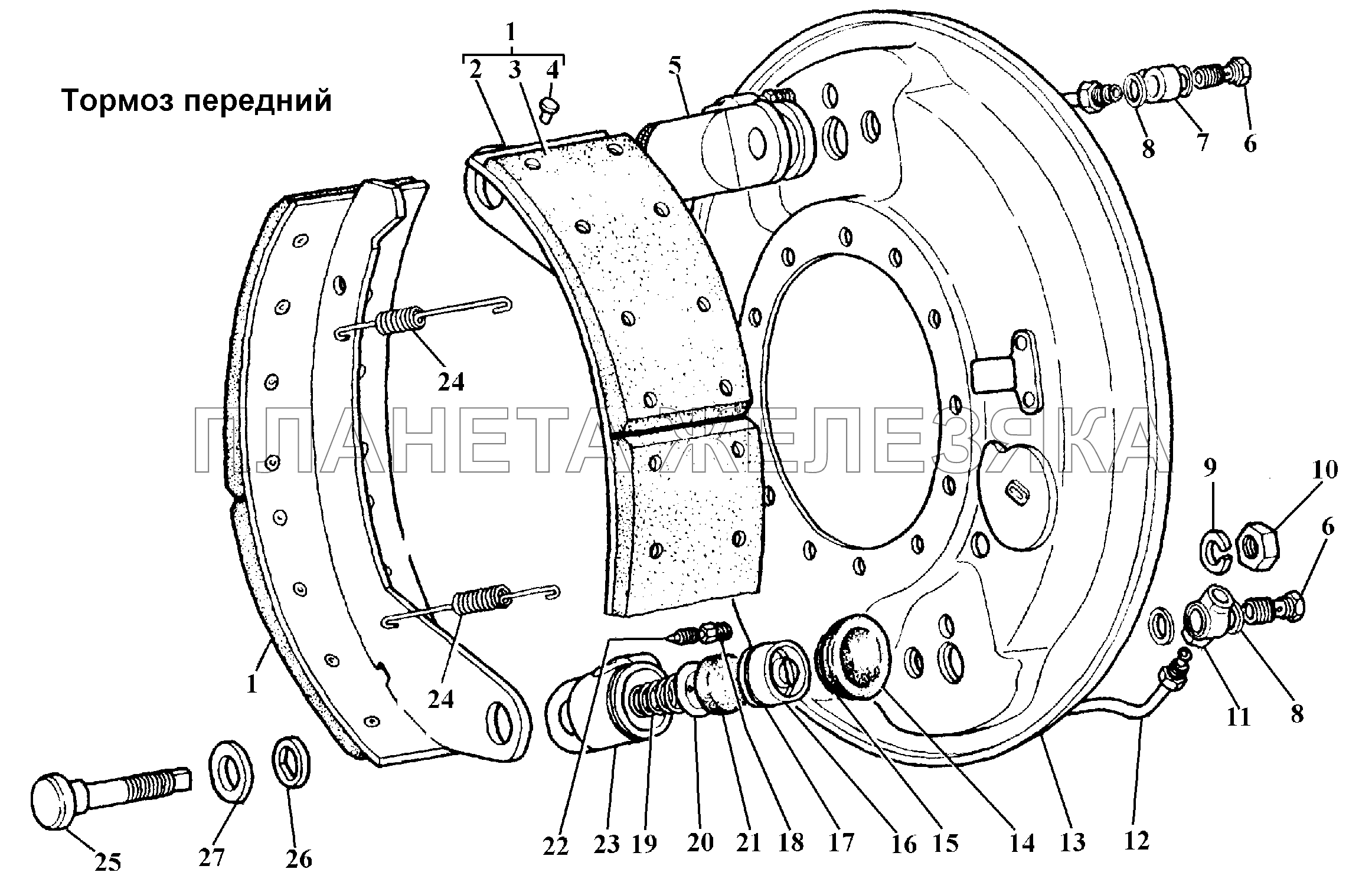 Тормоз передний ГАЗ-3308