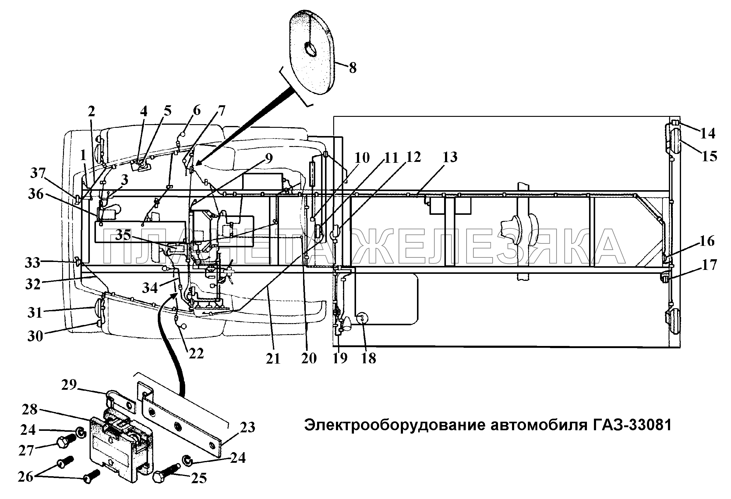 Электроообрудование автомобиля ГАЗ-33081 ГАЗ-3308