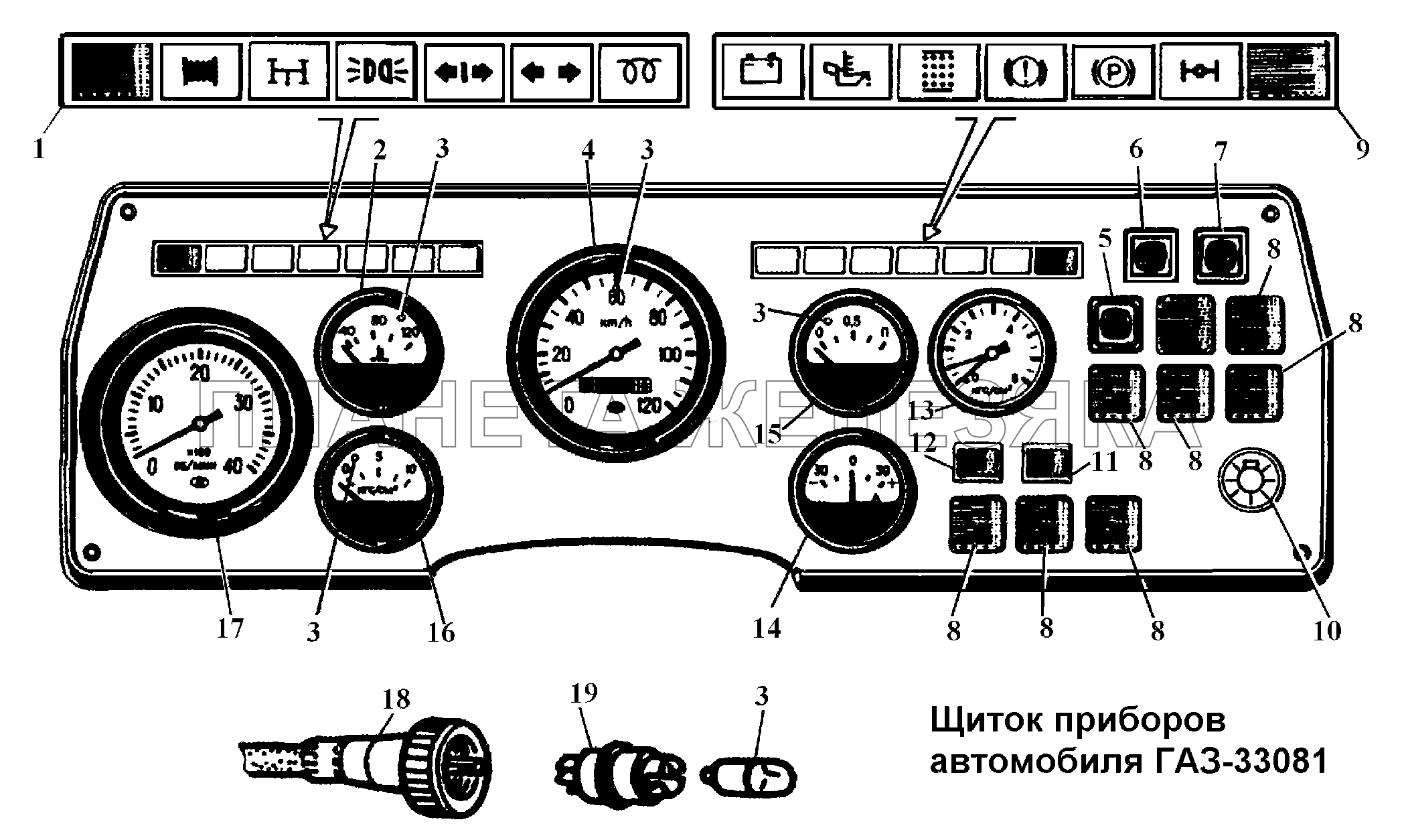 Щиток приборов автомобиля ГАЗ-33081 ГАЗ-3308
