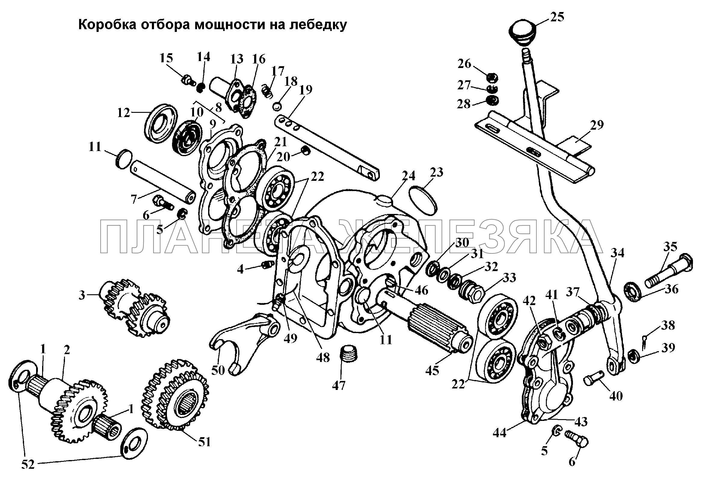 Коробка отбора мощности на лебедку ГАЗ-3308